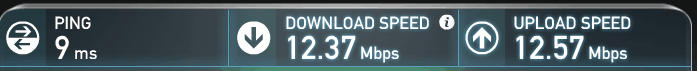 Internet speed I got at a local coffee shop