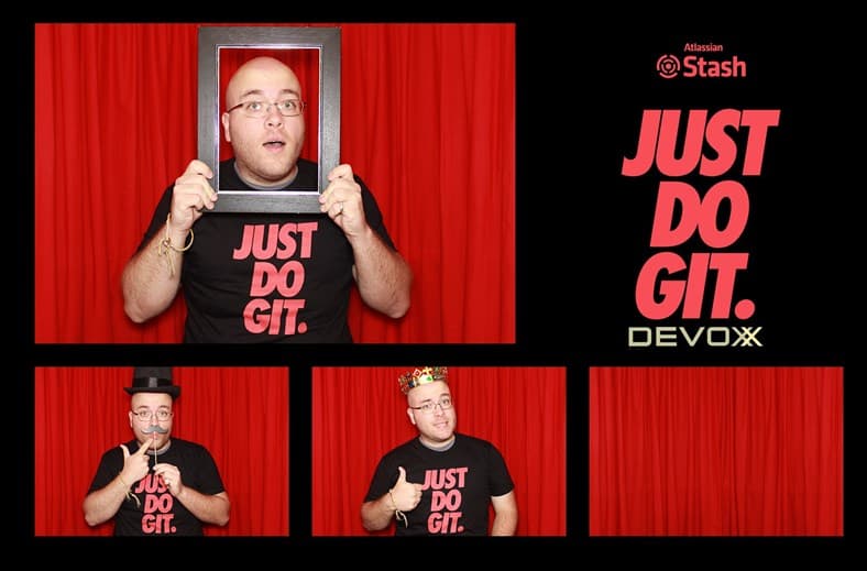 Myself making funny poses at the DevoxxUK photo booth