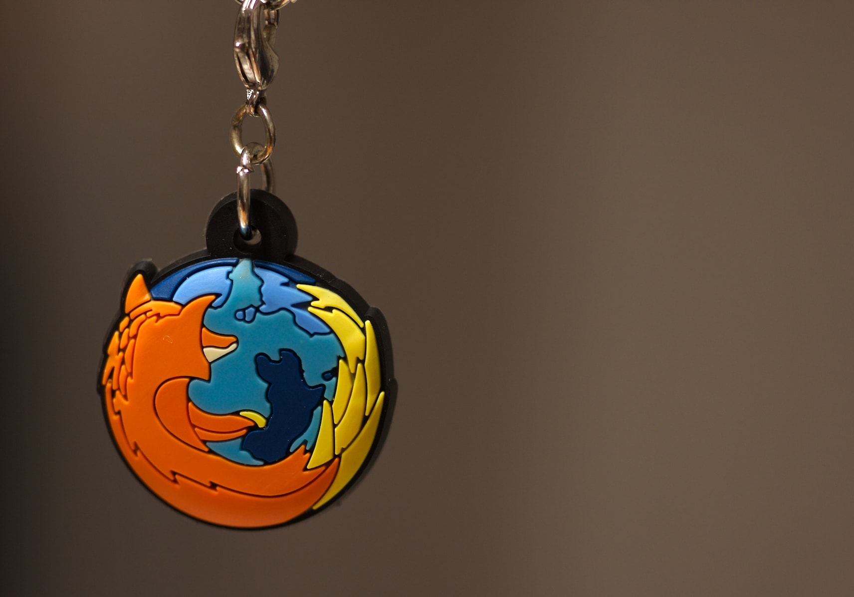 A keychain with the Firefox logo