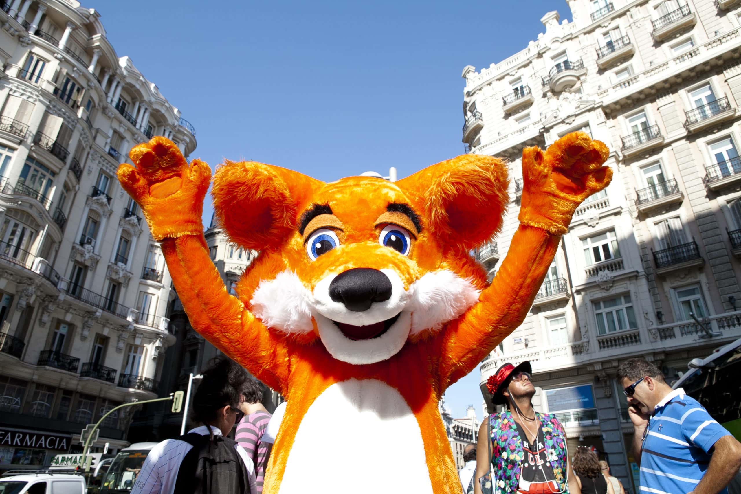 Someone in a Firefox costume