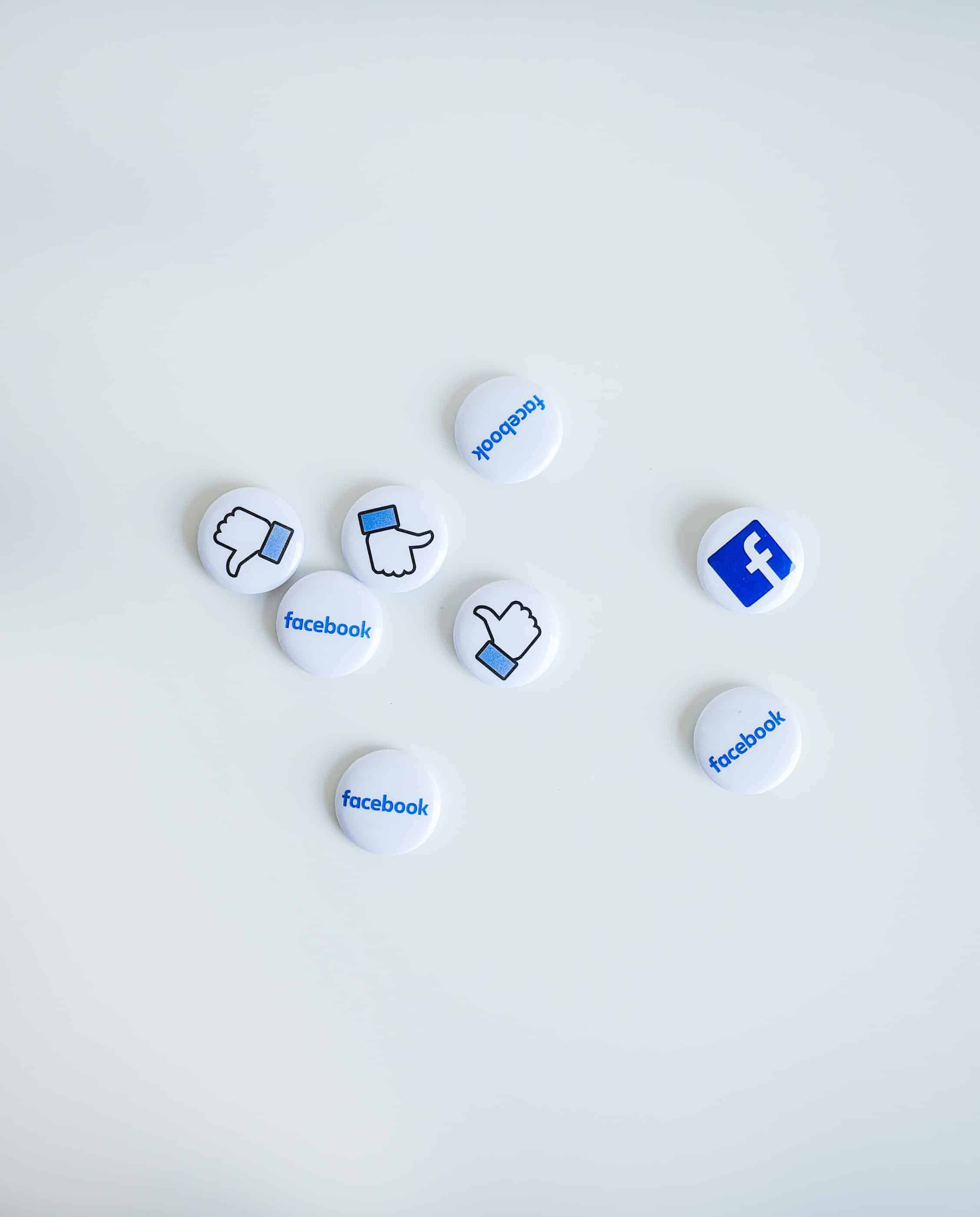 Facebook like and Facebook logo pins