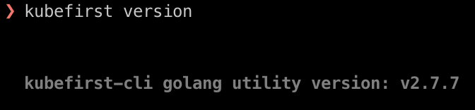 Output of kubefirst version command